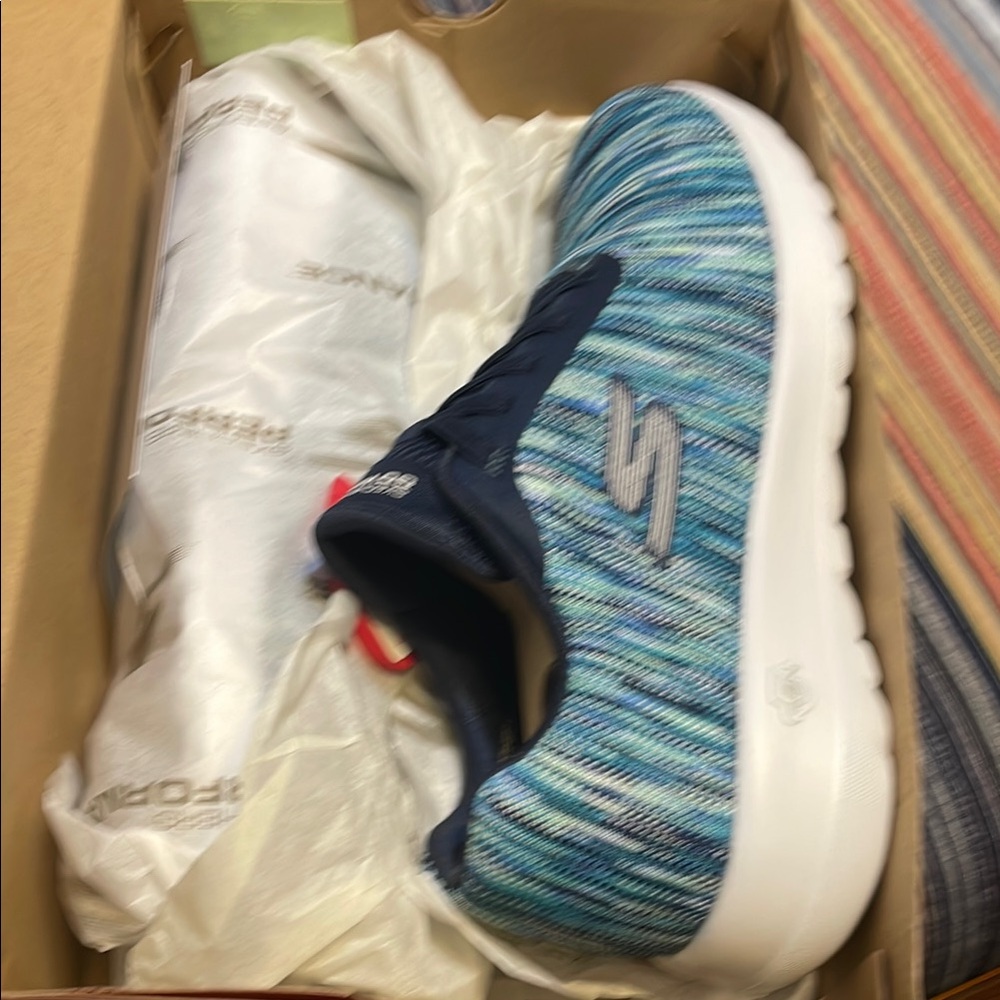 Skechers Blue Knit Sneakers